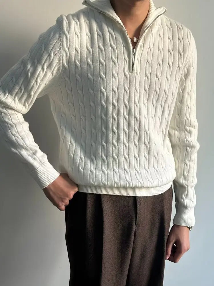 ENRICO SALVATORE CABLE KNIT SWEATER