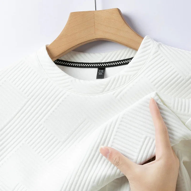 Striped Men's Jacquard Crewneck