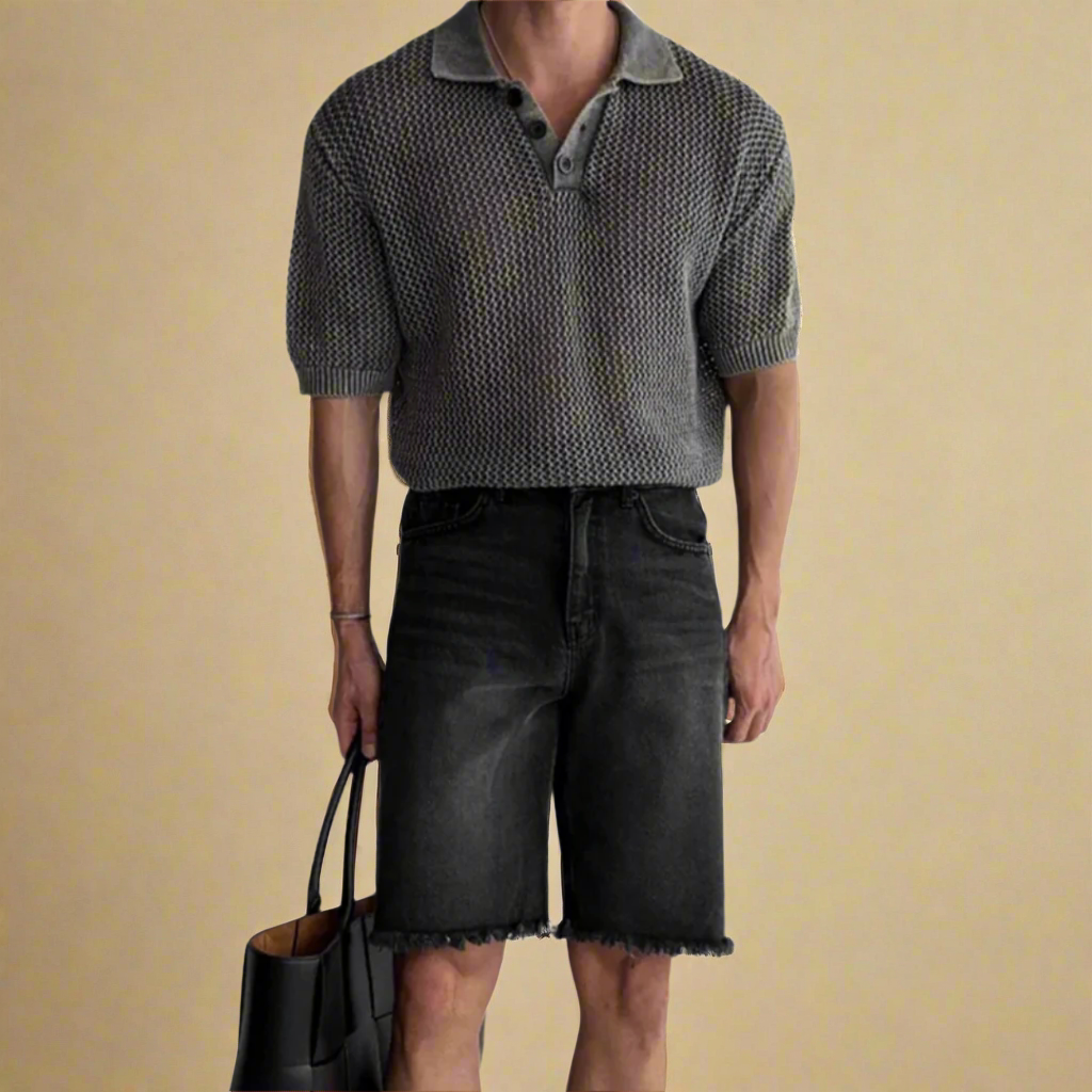 LEONARDO TIZIANO POLO IN MAGLIA A NIDO D’APE