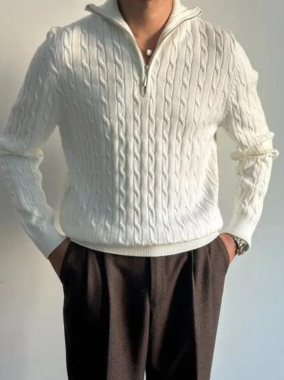 ENRICO SALVATORE CABLE KNIT SWEATER