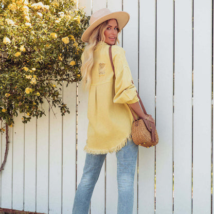 Monica Distress Denim Overshirt