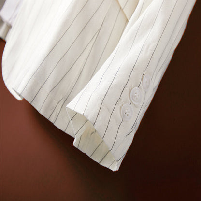 CAMILLA AURORA PINSTRIPE LINEN BLAZER