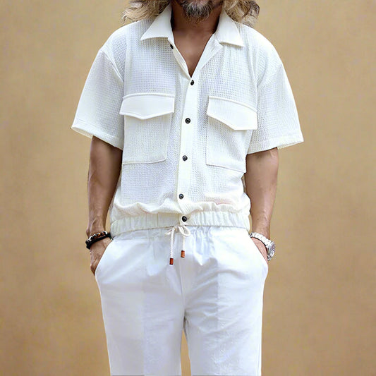 ODIN LARS TEXTURED LINEN SHIRT