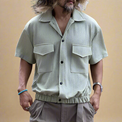 ODIN LARS TEXTURED LINEN SHIRT