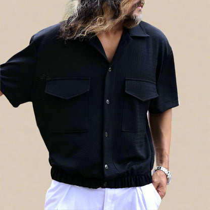 ODIN LARS TEXTURED LINEN SHIRT