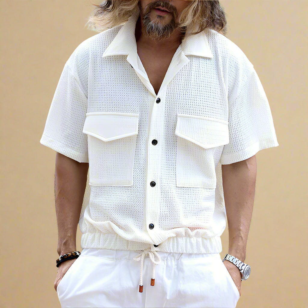 ODIN LARS TEXTURED LINEN SHIRT
