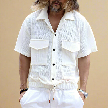 ODIN LARS TEXTURED LINEN SHIRT
