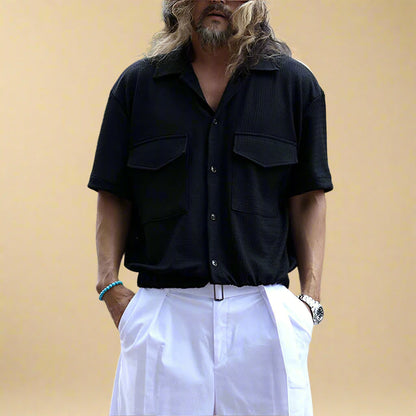 ODIN LARS TEXTURED LINEN SHIRT