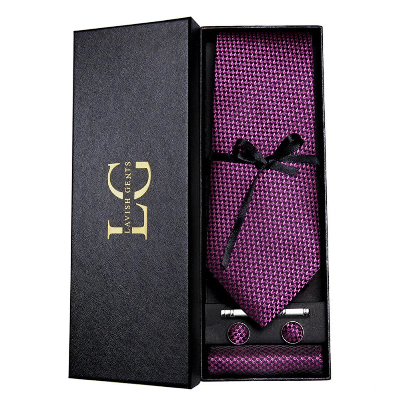 Kit Gravata Estampada de Seda Imperial Lux