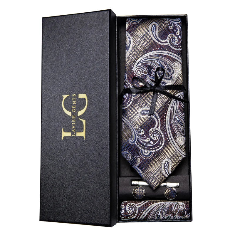 Kit Gravata Estampada de Seda Imperial Lux