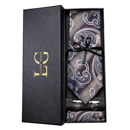 Kit Gravata Estampada de Seda Imperial Lux