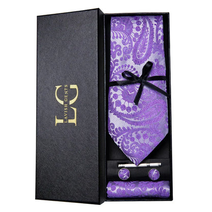 Kit Gravata Estampada de Seda Imperial Lux