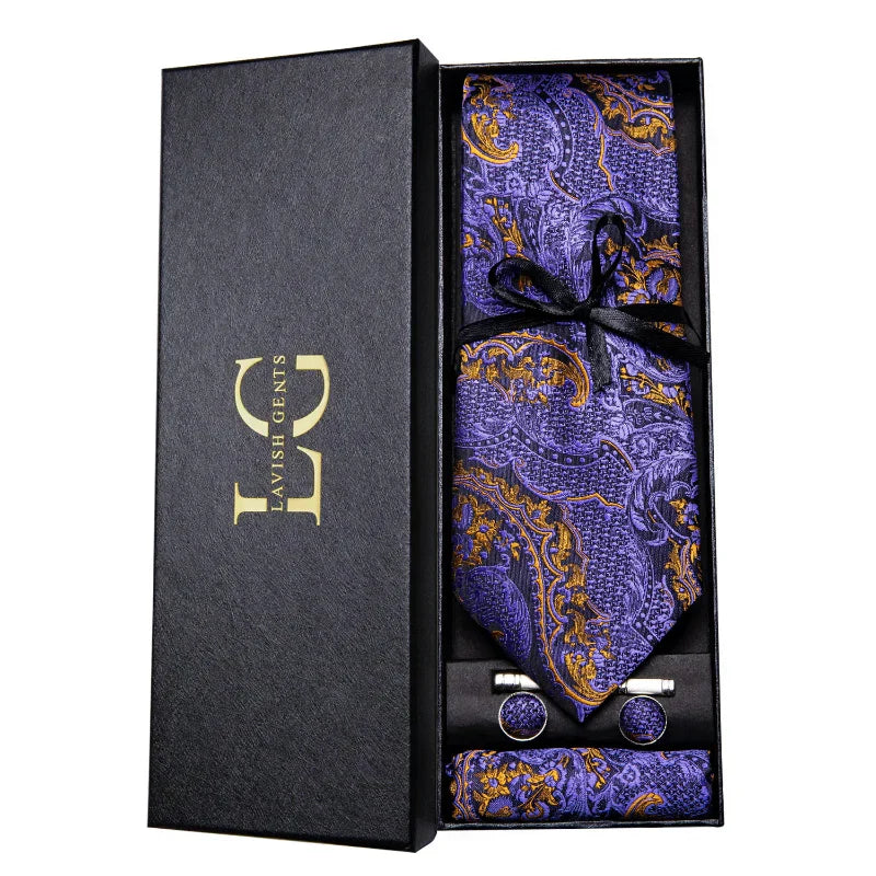 Kit Gravata Estampada de Seda Imperial Lux