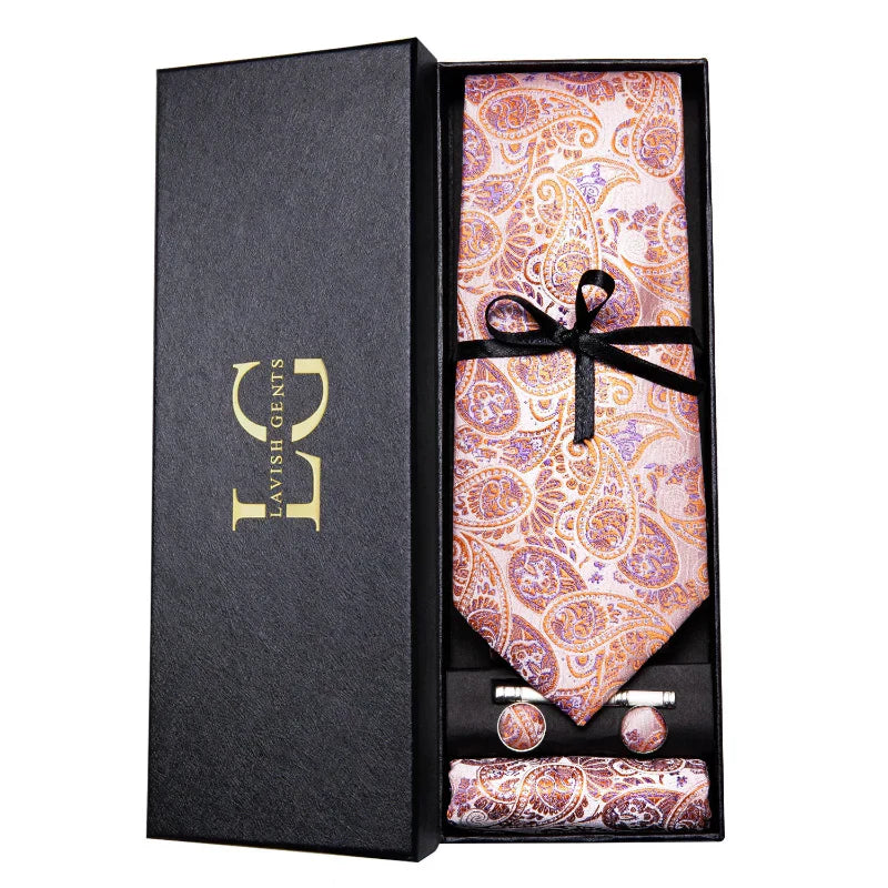Kit Gravata Estampada de Seda Imperial Lux