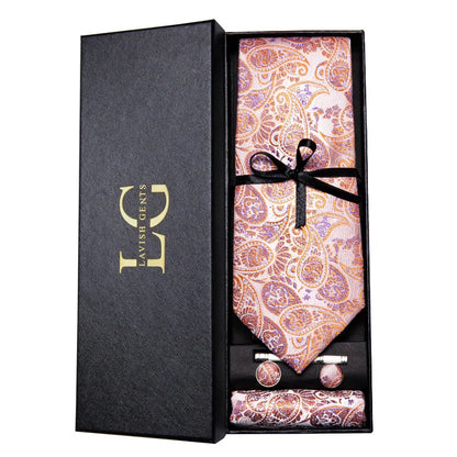 Kit Gravata Estampada de Seda Imperial Lux
