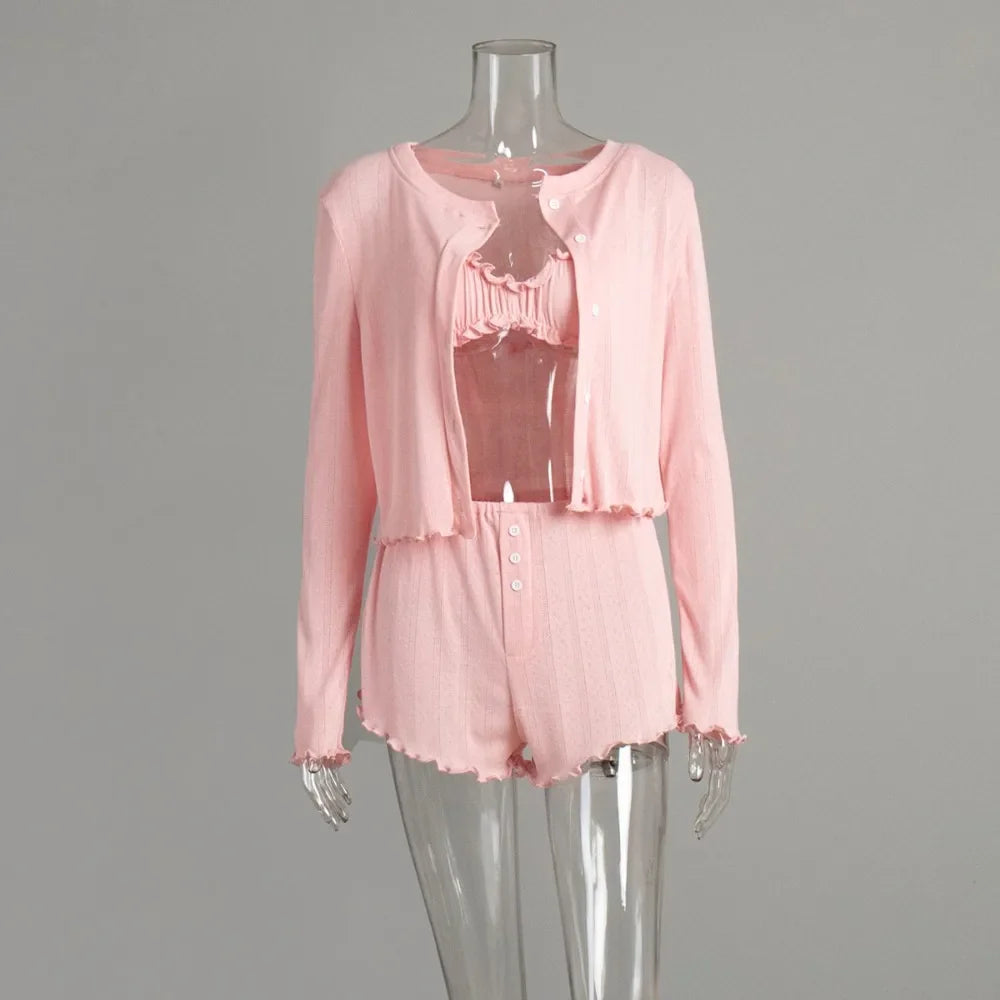 Saenna 3 Piece Sleepwear Suit