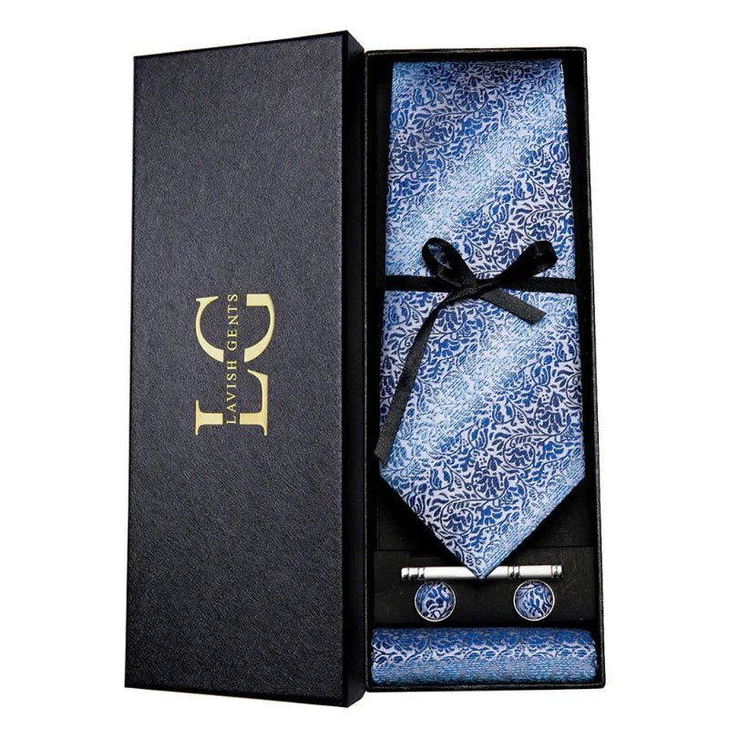 Kit Gravata Estampada de Seda Imperial Lux