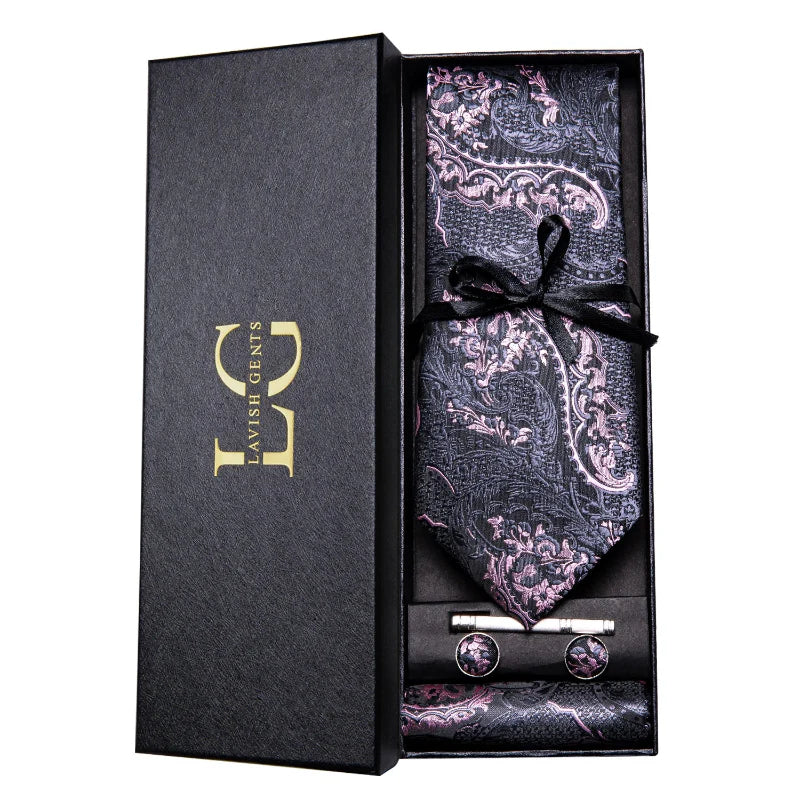 Kit Gravata Estampada de Seda Imperial Lux