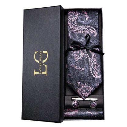 Kit Gravata Estampada de Seda Imperial Lux