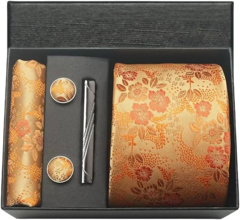 Gravata Estampada Conjunto de Seda Caruso