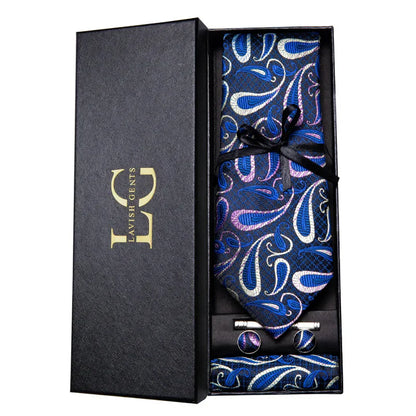 Kit Gravata Estampada de Seda Imperial Lux