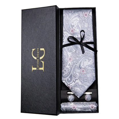 Kit Gravata Estampada de Seda Imperial Lux