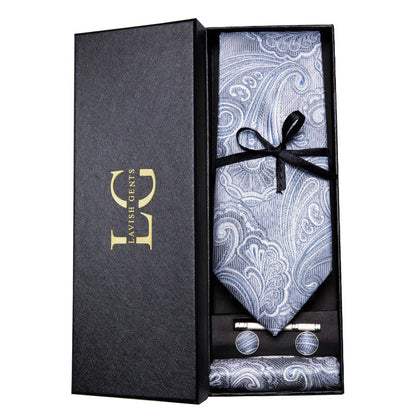 Kit Gravata Estampada de Seda Imperial Lux