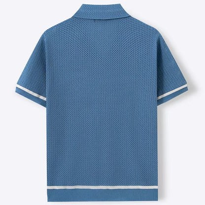 GIOVANNI ALESSIO MESH KNIT POLO SHIRT