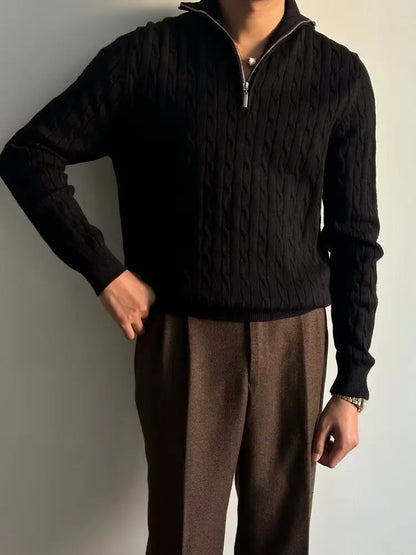 ENRICO SALVATORE CABLE KNIT SWEATER